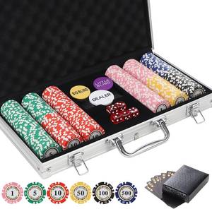 lot 351874 image: 300pcs Clay Poker Chips Denominations 13.5 Grams Casino Poker Chips Set Blackjack Chips Nunbered Texas Holdem Gambing Poker Night Cube Black Jack Card Game