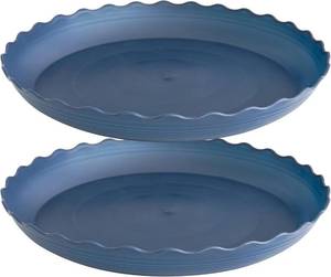 lot 351884 image: 2 Pack of 16 inch Plant Saucer Plant Tray, Plastic Plant Saucer, Heavy Duty Plant Tray for Pots, Plant Saucers for Indoors Planter, Garden Water Plate Bowls for Gallon Grow Bags (Blue)