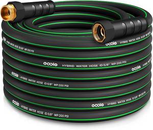 lot 351888 image: Heavy Duty Garden Hose 50ft, NON-EXPANDABLE Flexible Water Hose, Kink Resistant Lightweight Hybrid Hose, Leakproof Hose Male to Female Fittings