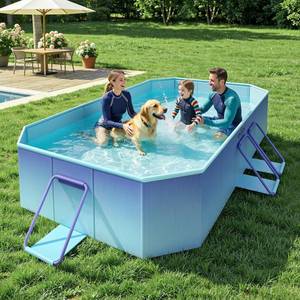 lot 351896 image: HeySplash Foldable Pool Swimming Pool 78 53 19, Ice Blue