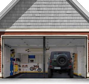 lot 351897 image: Garage Door Screen for 2 Car 16x8FT, Magnetic Screen Garage with Retractable Fiberglass Mesh & Heavy Duty Weighted Bottom, Easy Assembly,Hands Free Screen Door w 40 Magnets for GarageEntry Doors