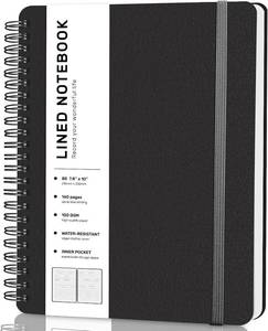 lot 351916 image: Lined Spiral Notebook for Women, B5 College Ruled Leather Spiral Journals
