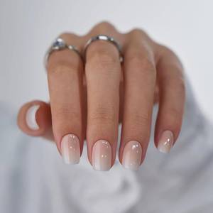 lot 351917 image: BTArtbox Press On Nails, Short Square Pink Fake Nails, 32Pcs Full Kit
