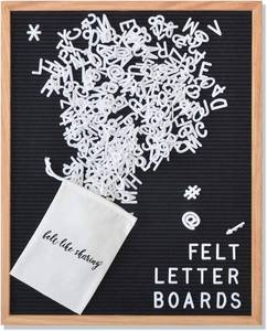 lot 452224 image: Felt Like Sharing Black Felt Letter Board 16x20   348 Letters, Oak Frame