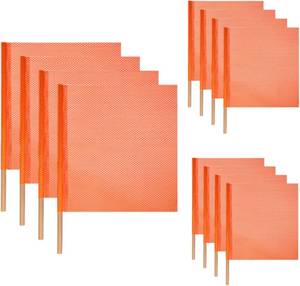 lot 452268 image: 12 Pack Oversize Load flags, 18 x 18 safety flags with Dowel for Truck