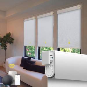lot 161591 image: Retails for $150 Motorized Automatic Blinds - Cordless Roller Shades with Remote Control, Smart Blinds (White, 33 x 72) 3 Pack