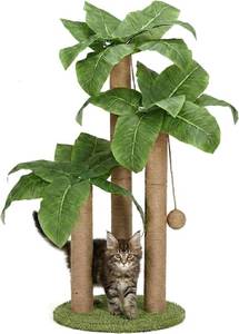 lot 161600 image: LEMONDA 31.5Inch Cat Scratching Post,Cat Scratcher Tree with 3 Scratching Poles & 2 Interactive Dangling Balls,Cats Scratching Posts for Indoor Kitten & Adult Cats
