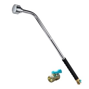 lot 161604 image: 30 Inch Soft Rain Watering Wand 600003, Gentle Shower Spray, Heavy Duty Lightweight Metal Build, Comfort Grip, Flow Control Shut Off Valve, for Plants, Yards, Cars & Pets, by New England Garden Tools