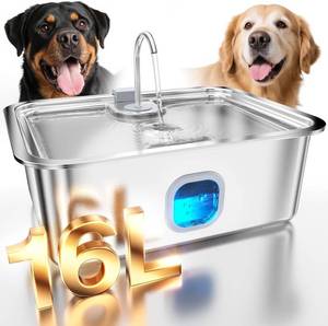 lot 161606 image: 4.2Gal Dog Water Fountain for Large Dogs, 16L Dog Fountain Water Bowl