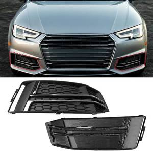 lot 261624 image: For Audi A4 B9 S-Line S4 Fog Light Cover 2016-2018,Black Silver,2PCS