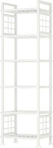 lot 261626 image: GIOTORENT 6-Wire Standing Storage Shelves, Metal Shelving Unit Pantry Rack for Laundry Kitchen Bathroom Organizer(White)