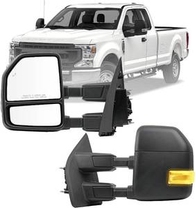 lot 261648 image: Retails for $220 Driver & Passenger Side Towing Mirrors Fit for 2017 2018 2019 2020 Ford F250 F350 F450 F550 Super Duty Pickup Truck - Power Heated with Turn Light, Blacking Housing (Pair)