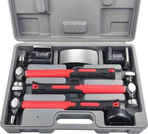 lot 361628 image: C&T Auto Body Repair Tool Hammer Dolly Set 7 Piece, Car Body Repair Tool Kit with Carrying Case, Carbon Steel Dolly and Hammer Dent Body Fender Tool Set