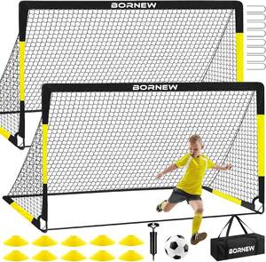 lot 361630 image: Kids Soccer Goal for Backyard Set - 2 Set of 7X5  6X4 ft Soccer Nets