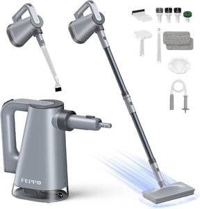 lot 361636 image: Retails for $130 FEPPO Steam Mop with Detachable Handheld Steam Cleaner for Home and Floor Cleaning, 10-in-1 Multi-purpose Attachments & 2 Pads, Powerful Steamer for Floors,Hardwood, Tiles,Grout