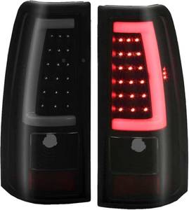 lot 361648 image: MOCW Updated LED Tail Light Assembly for 2003 2004 2005 2006 Chevy Silverado 1500 2500 3500 GMC Sierra 1500 2500HD 3500,Smoke Black LED Rear Brake Lamps,Driver & Passenger Side