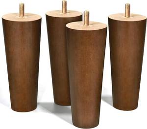 lot 461496 image: AORYVIC Furniture Legs Wood Sofa Legs Walnut Color Couch Replacement Legs for Cabinet Vanity Couch Chair Dresser Pack of 4 (6 inch)