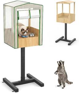 lot 461504 image: Retails for $199 67 Raised Outdoor Cat Feeding Station with Protective Cover