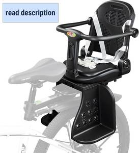 lot 161607 image: Rear Child Bike Seat, Back Mount Bicycle Seat with Backrest, Armrests, Foot Pedals Toddler Bike Seat for Adult Bikes for Baby Ages 6 Months to 6 Years