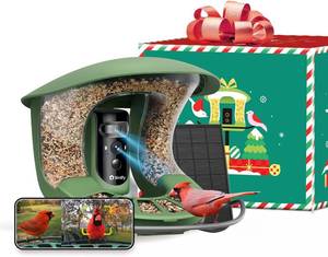 lot 171408 image: Retails for $310 Smart Bird Feeder with Camera, AI Identifies 6000 Bird Species, Dual-Lens 2K1080P Camera for Live Streaming & Close-Up Photos, Solar-Powered Backyard Birdwatching Gift for Christmas