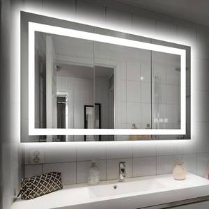 lot 261580 image: Retails for $140 Hivone 40X32 LED Bathroom Mirror with Lights, Anti-Fog, Dimmable, Backlit  Front Lit, Smart Bathroom Vanity Mirror, Memory Function, Shatterproof, Tempered Glass (HorizontalVertical)