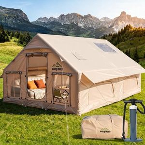 lot 371366 image: Retails for $600 Inflatable Tent with Skylight & Stove Jack, Blow Up Tents  Inflatable Tents for Camping, Hot Tent with Stove Jack, Waterproof Air Tent with Pump, Glamping Tent