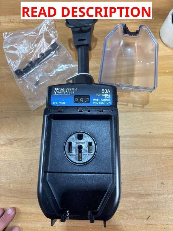 lot 1585 image: Progressive Industries EMS-PT50X 50A portable EMS with surge protection.