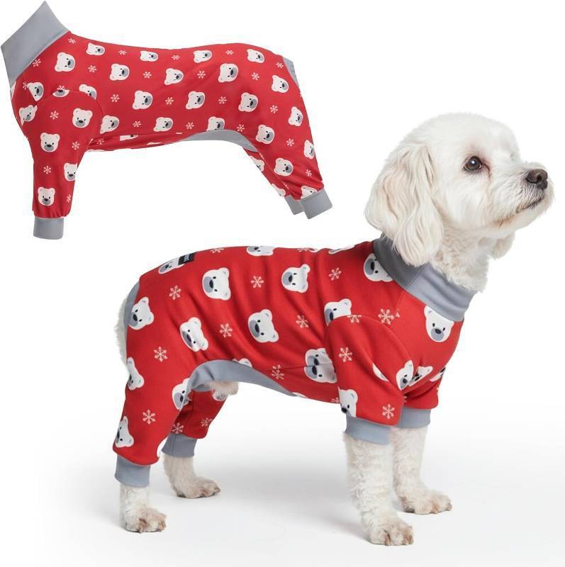 lot 1634 image: Spark Paws Dog Christmas Pajama, Recovery Suit, 4-Way Stretch, Ultra-Soft M