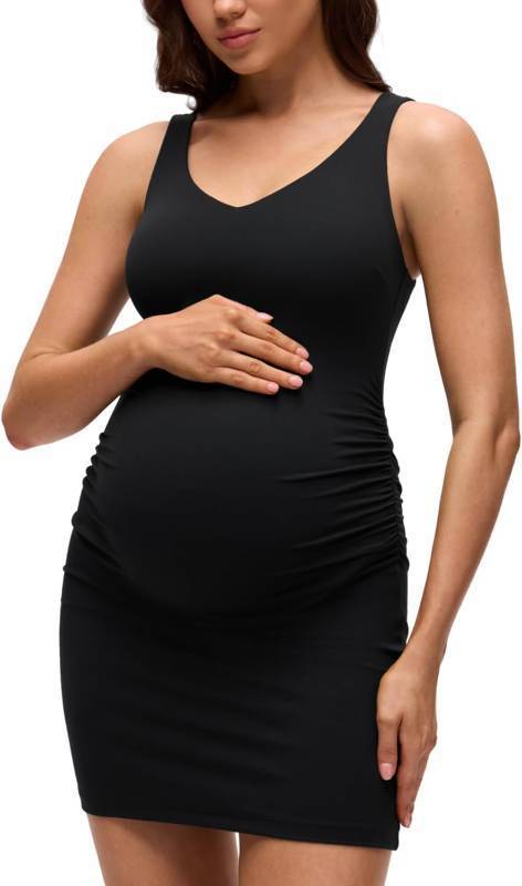 lot 1637 image: CRZ YOGA Maternity V-Neck Mini Dress  Butterluxe, Built-in Shelf Bra