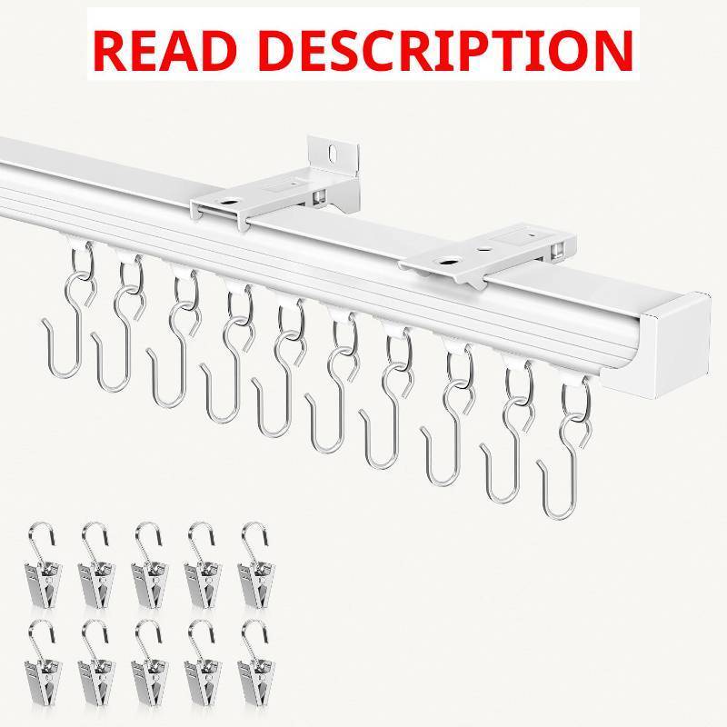 lot 1660 image: $64 Ceiling Curtain Track 12-15 ft White, CeilingWall Rail System, 50 Roll