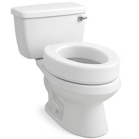 lot 1689 image: Carex Toilet Seat Riser, Elongated Raised Seat, Adds 3.5 in, 300 lb Capacit