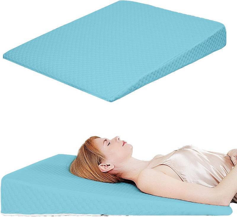 lot 1701 image: VADSBO Wedge Pillow for Sleeping, Snoring, Back Support, 5in Foam, Cover