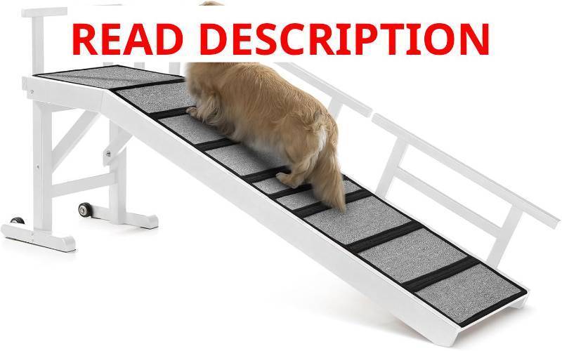 lot 1703 image: $149 Dog Ramp for Bed or Couch, 60 Long, White, 20  Slope, Non-Slip