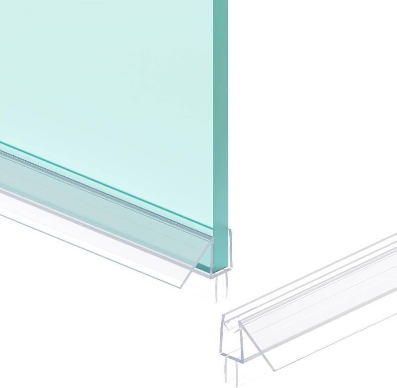 lot 1510 image: Shower Door Bottom Seal, 2PCS, Ultra Clear PVC, 36in, Fits 6mm Glass