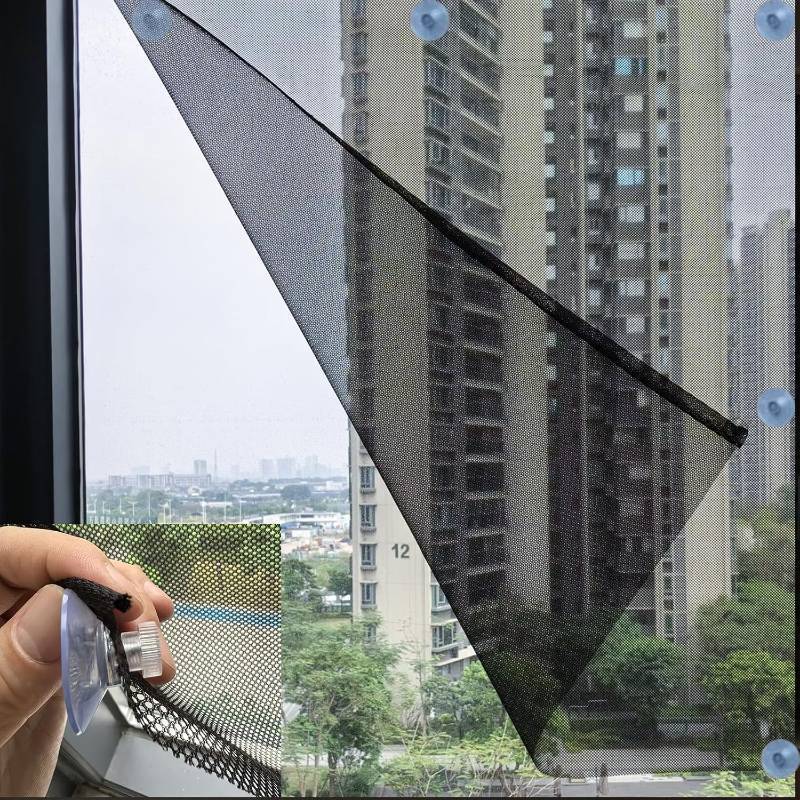 lot 2157 image: YESUS Sunshade Mesh UV Protection Fabric with Suction Cups, 63W x 118L