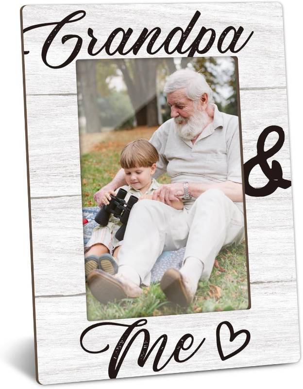 lot 2166 image: Generic Frame and Grandpa and Me Picture Frame, Wooden 4x6, Tabletop Displa
