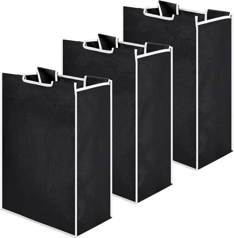lot 2177 image: 3 Pcs Laundry Sorter Replacement Bags, Black