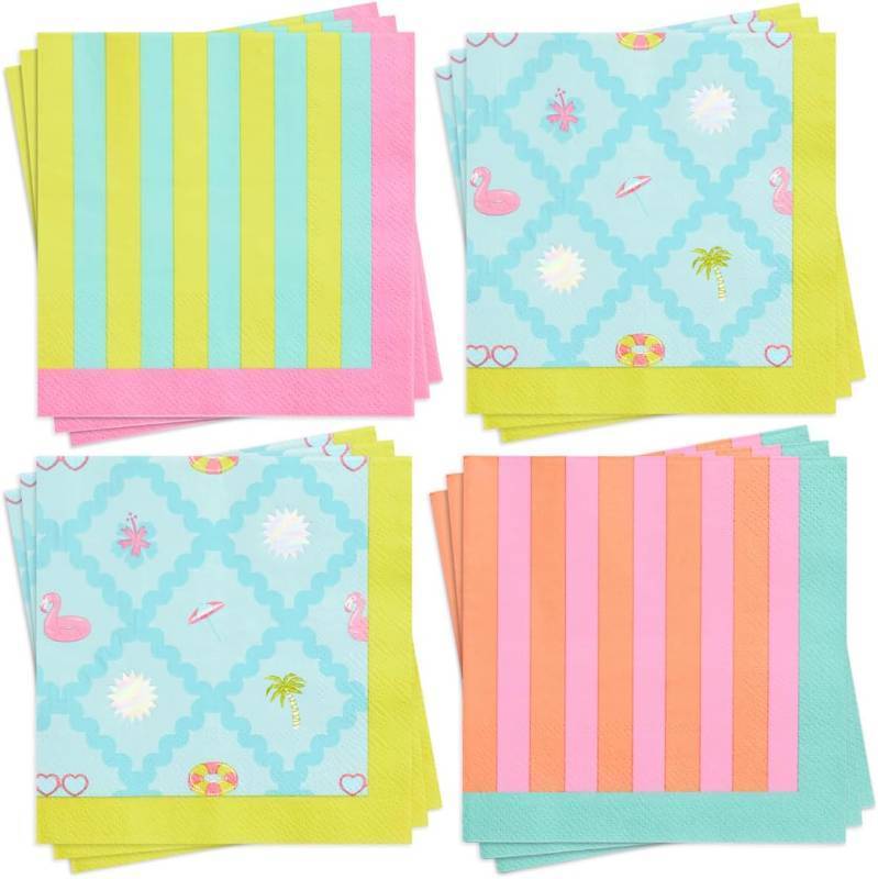 lot 2196 image: xo, Fetti 24pc Pool Party Napkins 3-ply  Summer Cocktail Kids Decor