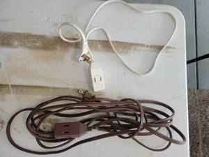 lot 14 image: Extension Cord Lot 2 Count White Brown Electrical - Retail $0
