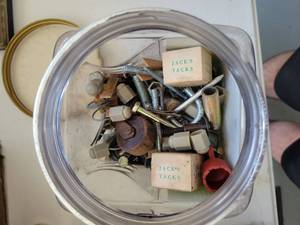 lot 28 image: Lot of Hardware Fasteners Bolts Screws Nails Tacks and Anchors - Retail $0