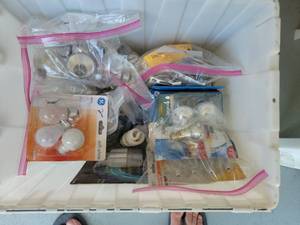 lot 56 image: Lot of Light Bulbs and Lighting Accessories GE Sylvania - Retail $0