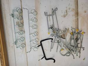 lot 67 image: Pegboard Hooks and Holders Assorted Lot Wire Storage - Retail $0