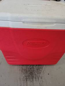lot 83 image: Coleman Cooler Red and White Insulated - Retail $0