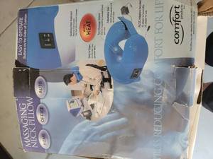 lot 97 image: Comfort Massaging Neck Pillow with Heat - Retail $0