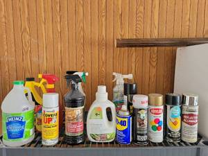 lot 124 image: Cleaning Supplies and Paint Lot - 11 Items Mixed Brands - Retail $0