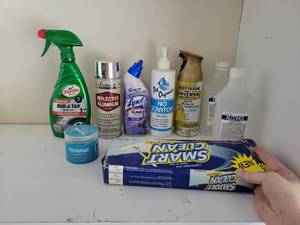 lot 125 image: Cleaning & Household Supplies Lot 9 Items Bug Tar Remover Aluminum Polish - Retail $0