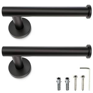 lot 127 image: Pure Black Toilet Paper Holder Wall Mount �� Rustproof Stainless Steel Tissue Holder for Bathroom, Anti-Rotation Stopper, Fits Jumbo Rolls, VerticalHorizontal Install, Modern & Heavy Duty - 2 Pack - Retail $4,980