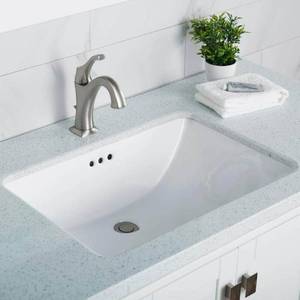 KRAUS Elavo 23-inch Rectangular Undermount White Porcelain Ceramic Bathroom Sink with Overflow - Retail: $230