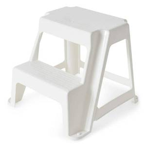 lot 174 image: Gracious Living 2-Step Plastic Antislip Stool  Holds up to 300 Lbs.  White