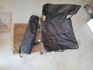 lot 184 image: Black Folding Camping Chair with Backrest and Carry Bag